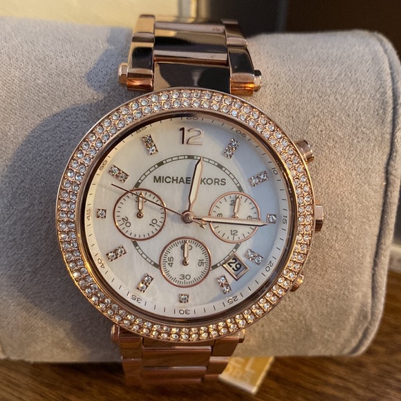 Women's Michael Kors Parker Chronograph Glitz Watch MK5491 - Picture 4 of 6